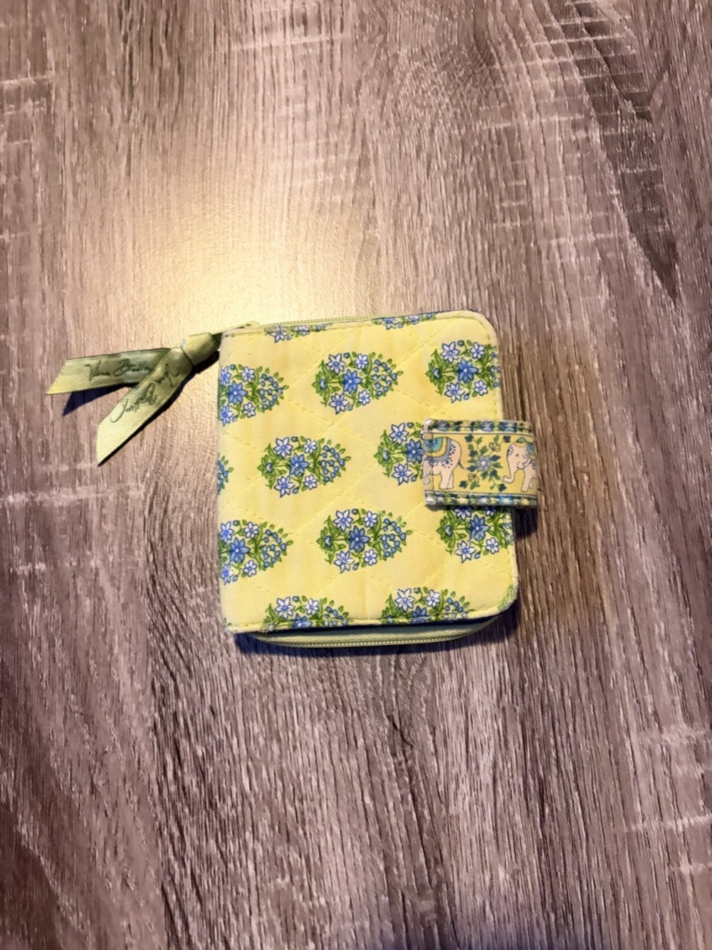 Vera Bradley Yellow Floral Zip Wallet